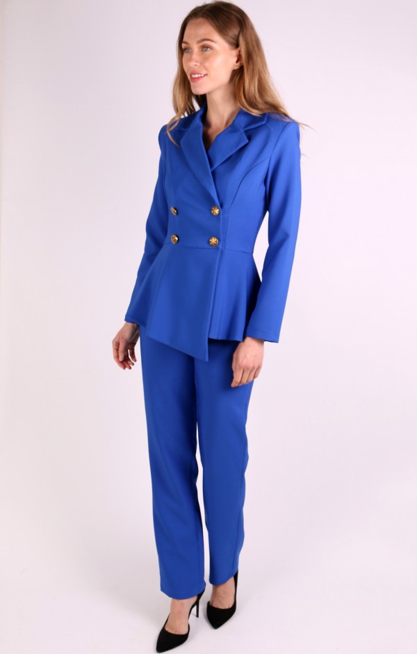 Golden Button Double Breasted Blazer Trouser Set 