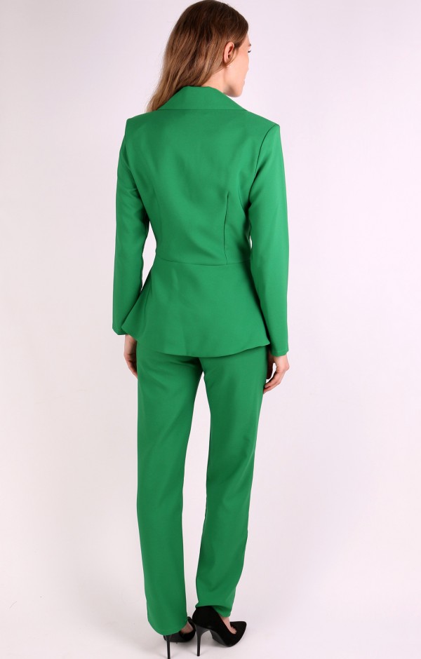 Golden Button Double Breasted Blazer Trouser Set 