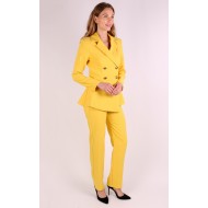 Golden Button Double Breasted Blazer Trouser Set 