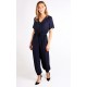 Tie Waist Short Sleeve Jumpsuit