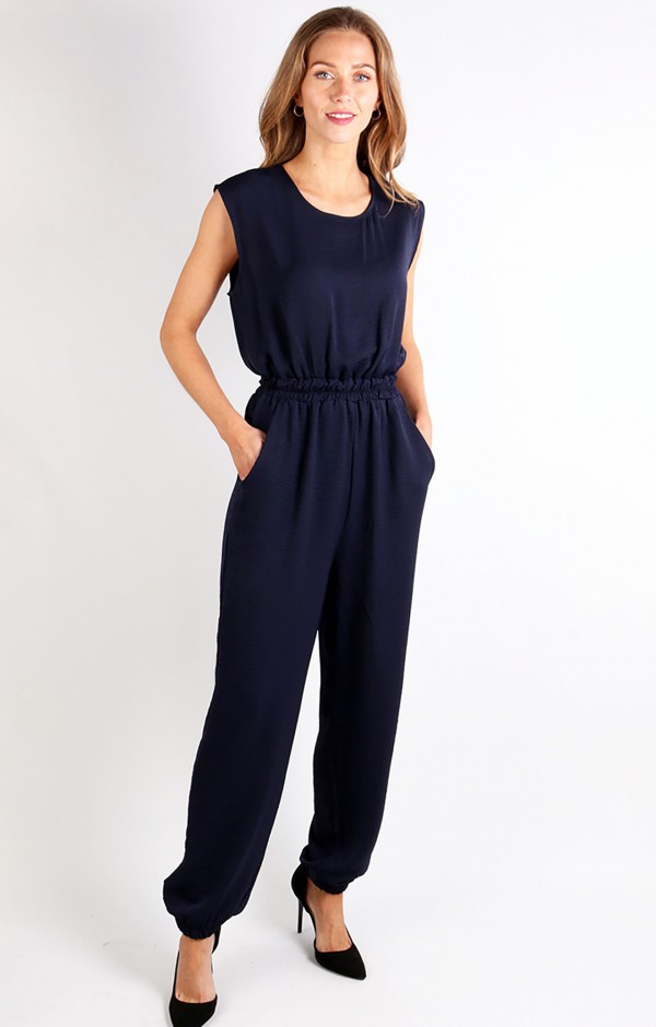 Sleeveless Jumpsuit With Front Pockets