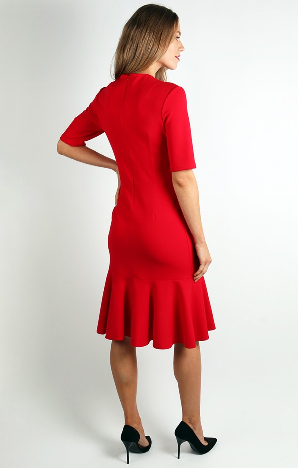 Buckle Front Midi Dress